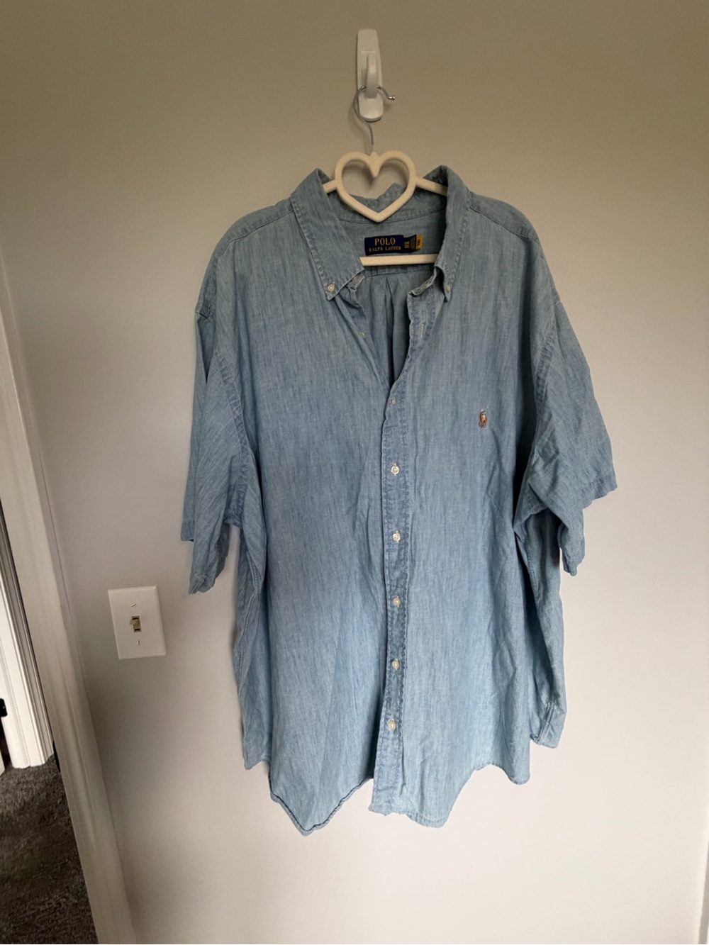 Ralph Lauren Light Blue Chambray Short-Sleeve Button-Down Shirt